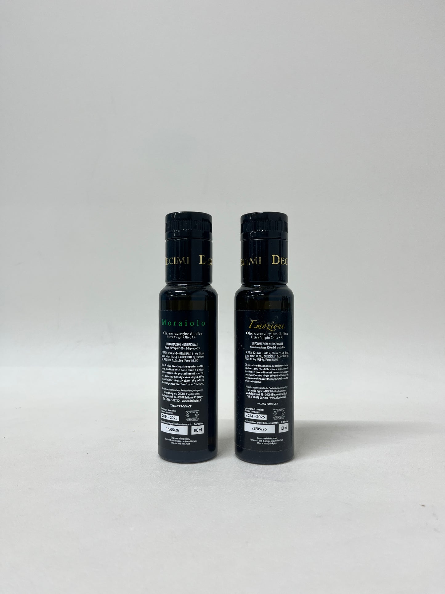 Duo di oli d'oliva Decimi “Emozione & Moraiolo”