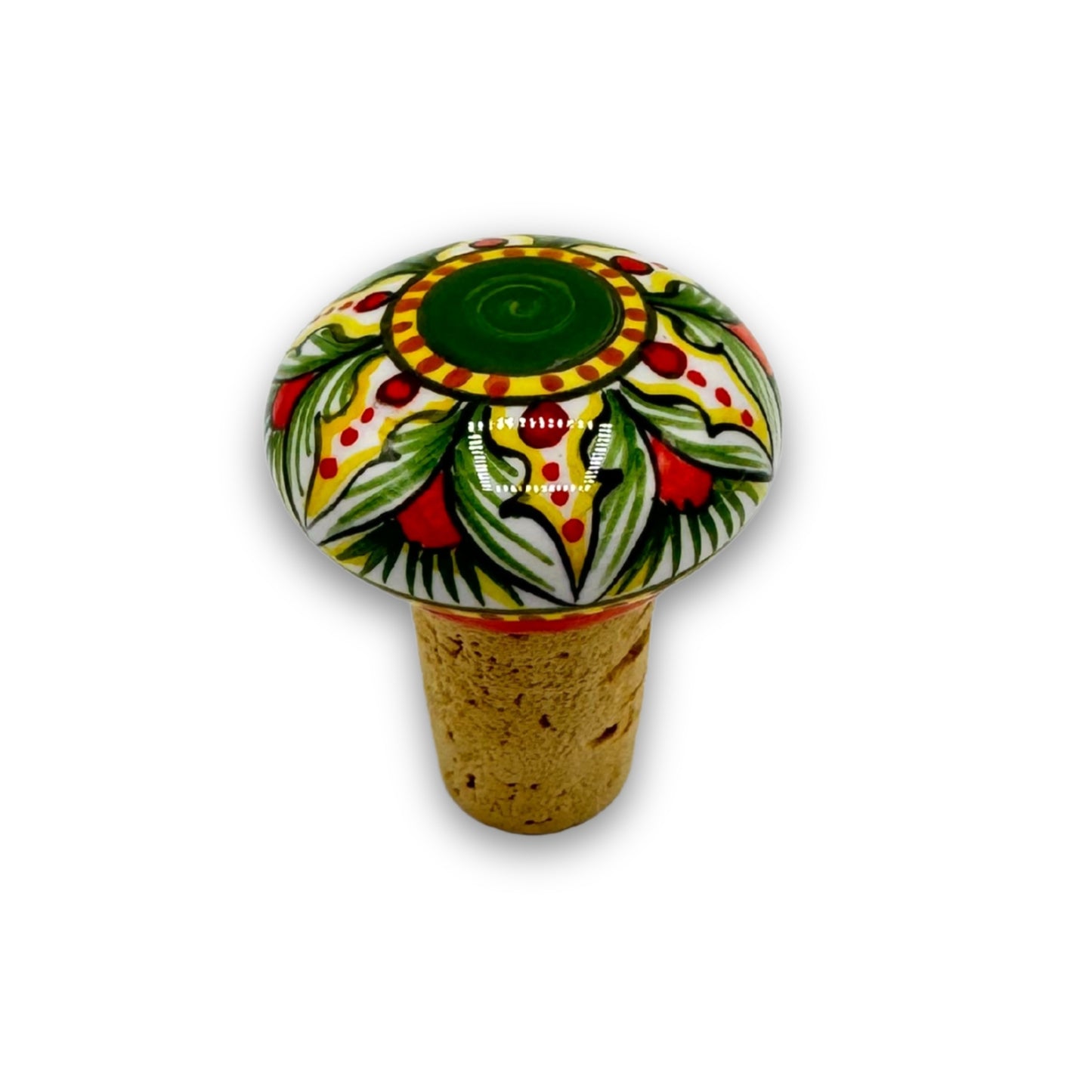 Tappi per vino in ceramica dipinti a mano