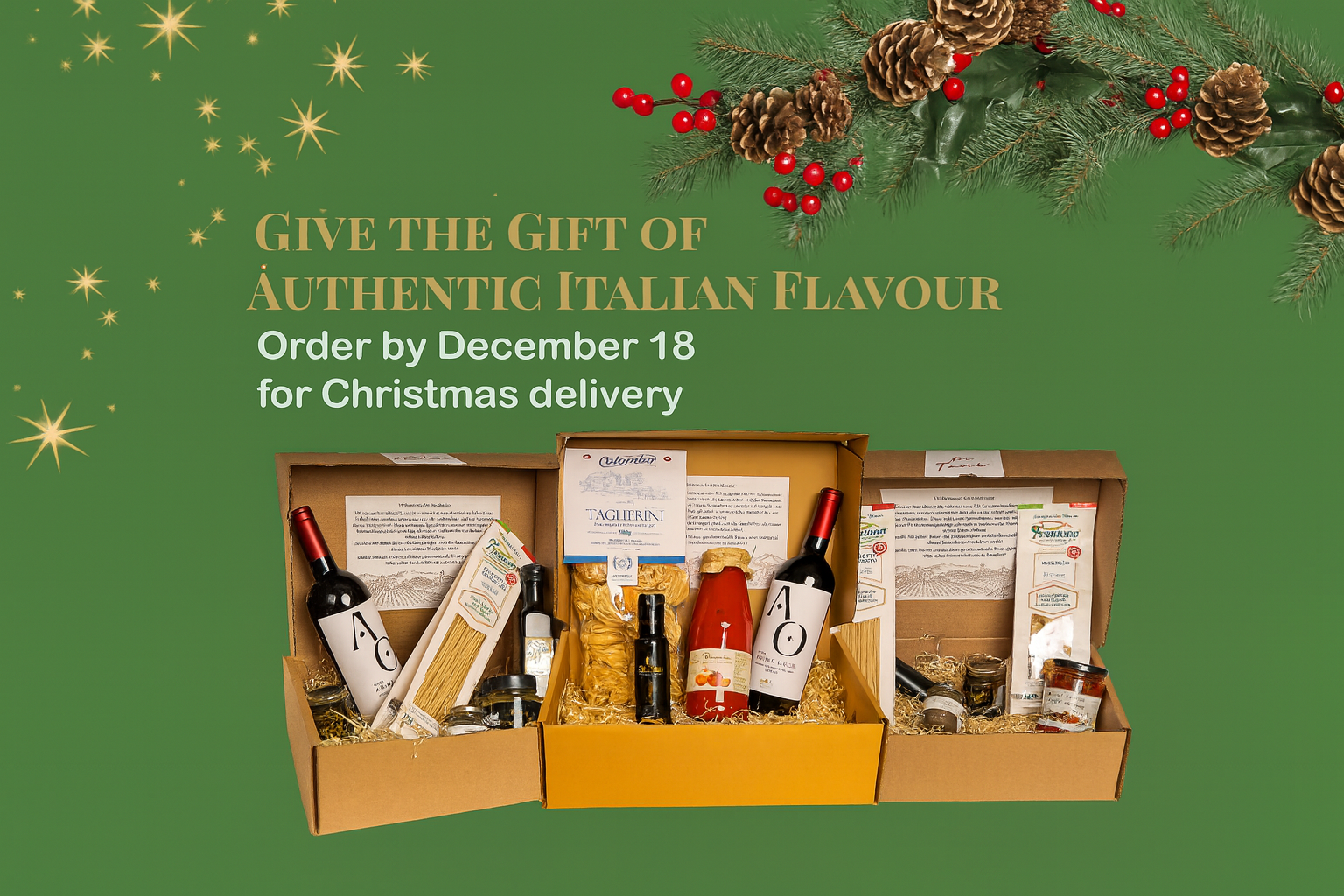 Italian Gift Boxes Banner Picture Pareto Shop Italien Delicacies