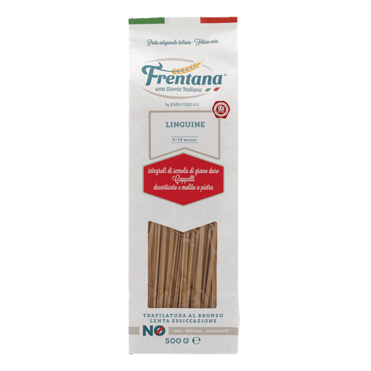 Frentana Linguine aus Vollkorn-Senatore-Cappelli-Hartweizengrieß – traditionelle italienische Pasta mit Bronzeform gepresst, 500 g
