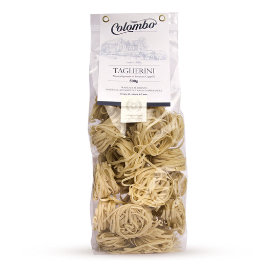 Colombo Taglierini aus Senatore Cappelli Hartweizengrieß – feine italienische Pasta-Nester, traditionell hergestellt, 500 g Packung